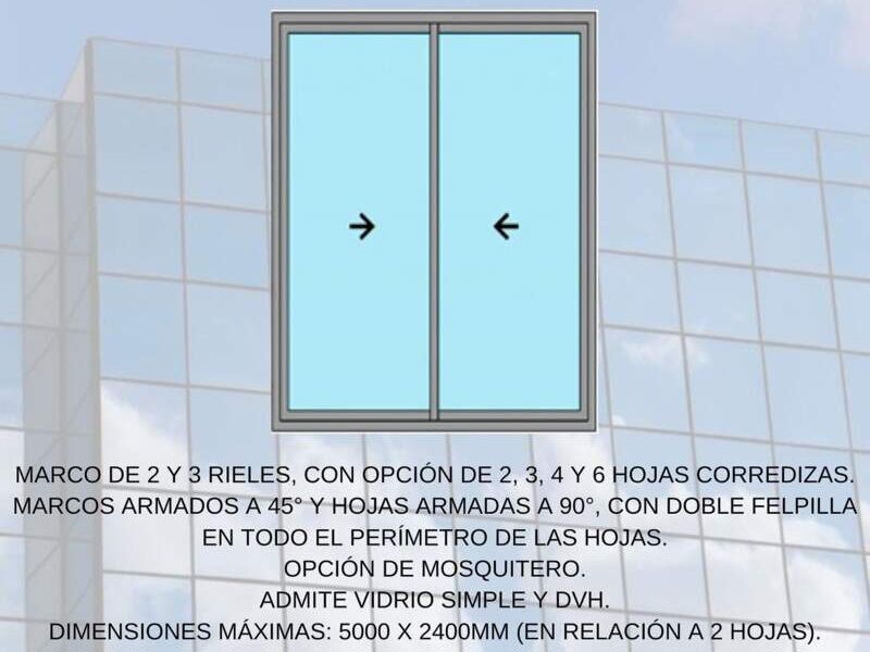 Puerta corrediza Uruguay	 - GyG Aberturas de Aluminio | Construex